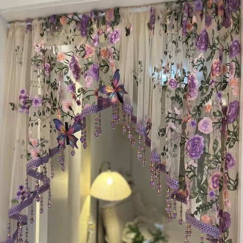 Lace embroidery curtain for bedroom
