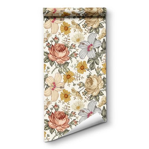 Vintage romantic floral wallpaper