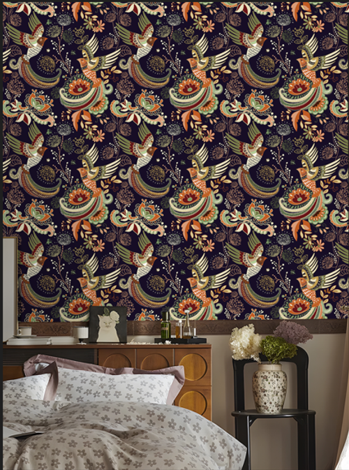 Bohemian ethnic style wallpaper