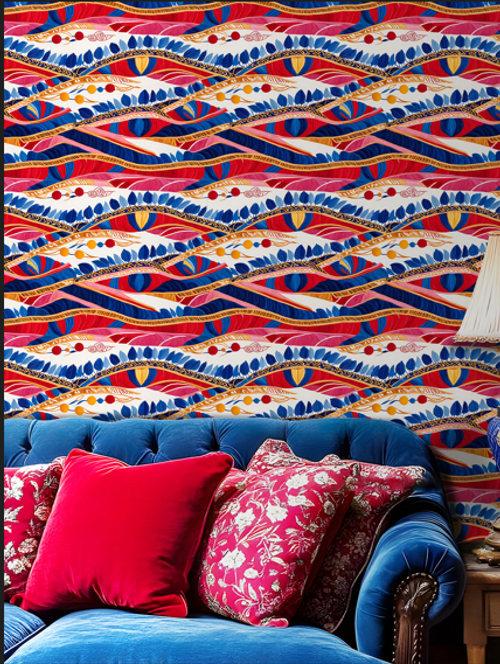Bohemian ethnic style wallpaper