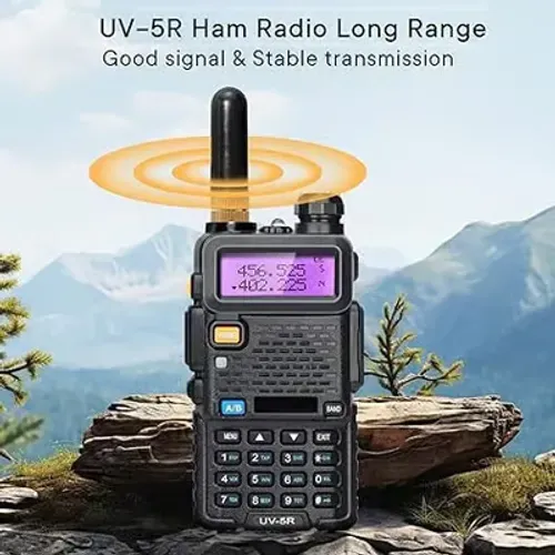 🔥UV-5R Ham Radios Long Range—8W Dual Band Rechargeable Walkie Talkie Portable Two-Way Radios（1 pair）（））