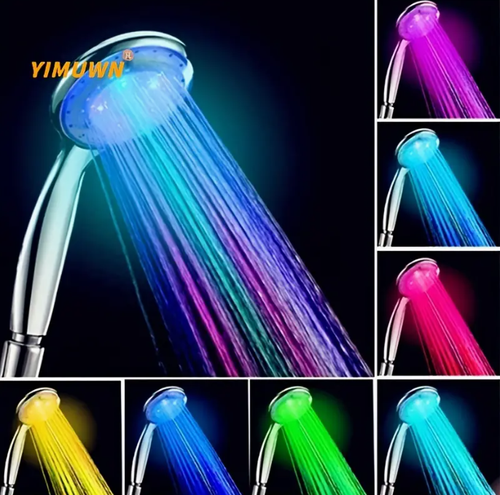 7 Colors LED Rainfall Shower Head - Color-Changing