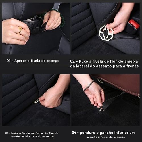 Saco de arrumação em pele para o banco traseiro do automóvel com mesa dobrável