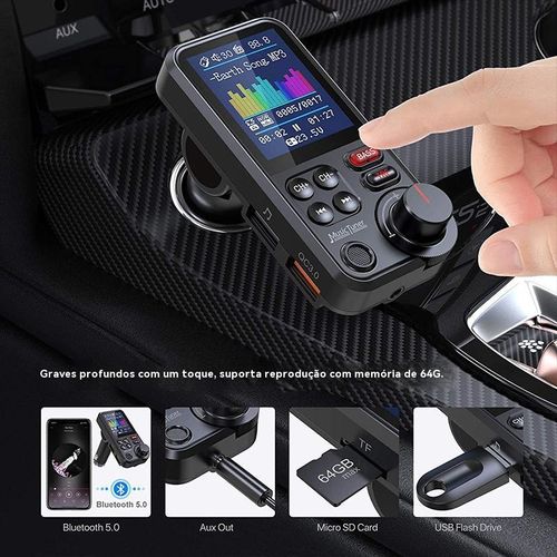 Versão atualizada Transmissor FM Bluetooth para automóvel