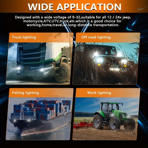 2PC Luz de condução para motociclos Luz auxiliar LED