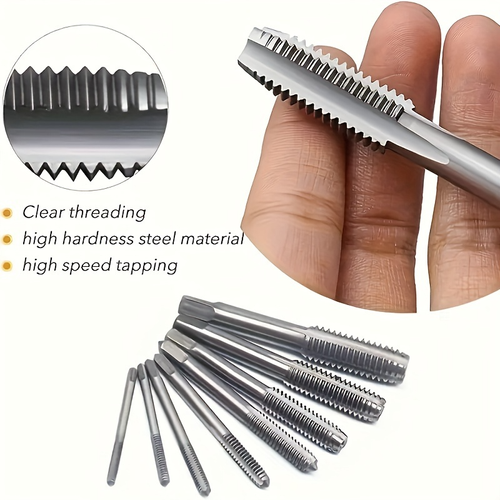 20pcs Conjunto de ferramentas de rosca métrica 20pcs - Kit de ferramentas de rosca de aço de precisão com cabo de chave inglesa, tamanhos M3 a M12, inclui caixa de armazenamento para rosca profissional