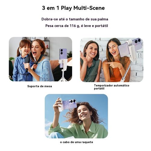 bluetooth Bastão para selfies com dupla finalidade de 360 graus