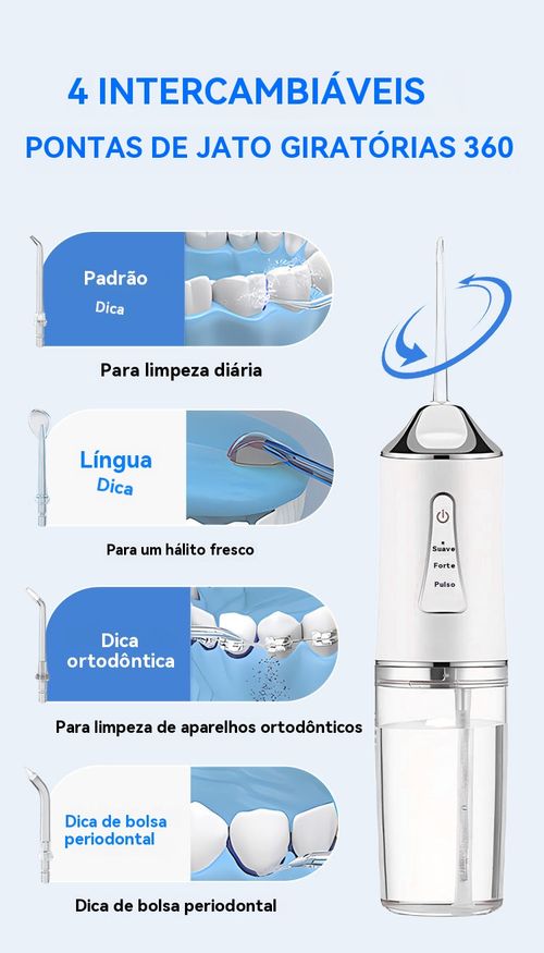 Water flosser portátil limpador de dentes de viagem escova de dentes portátil fio dental oral irrigador
