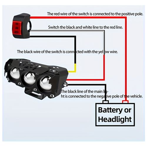 2PC Luz de condução para motociclos Luz auxiliar LED