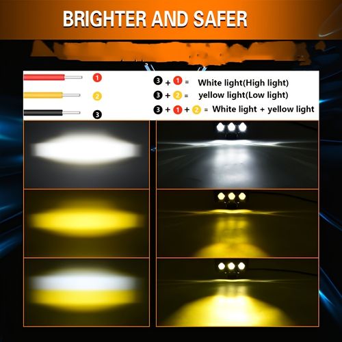 2PC Luz de condução para motociclos Luz auxiliar LED