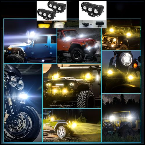 2PC Luz de condução para motociclos Luz auxiliar LED