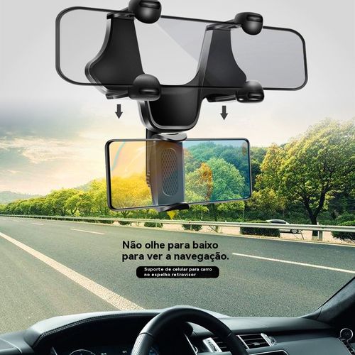 Suporte para telemóvel multifuncional rotativo e retrátil para automóvel