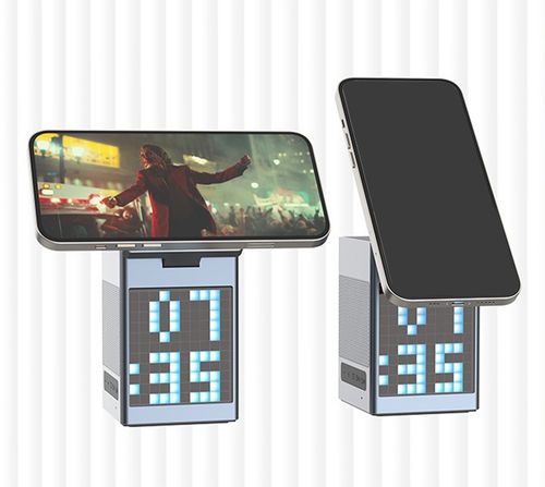 Carregador magnético multifuncional com despertador e altifalante Bluetooth para Apple
