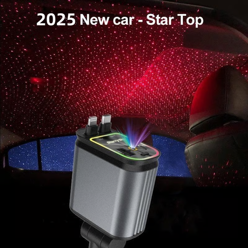 Starlight In Car Roof 4 in 1 Retractable Car Charger
