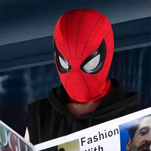 Superhero Mask with Moving  Adjustment PVC Spider-Man Cosplay Mask for Kids and Adults