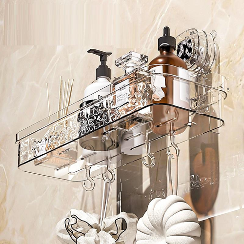 Aurora Bull Luxury Wall-mounted Hole-free Suction Cup Bathroom Storage Shelf and Box