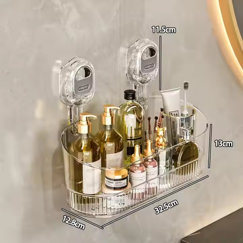 Wall Mounted Organizer Basket Clear Makeup Organizer Storage Rack Acrylic Storage Rack Box With Functional Design
