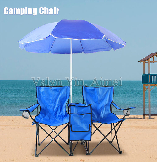 Hot Sale Steel Camping Chair With Ice Bag and SunShade Folding Beach Chair