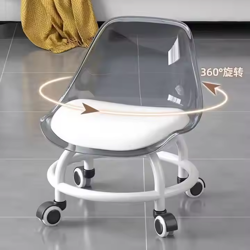 Hot Sale Transparent Universal Roller Slide Stool Household Small Stool Children's Walking Stool