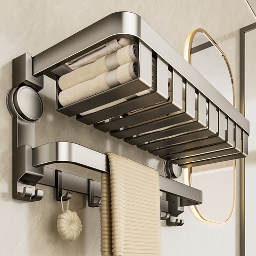 Selling Collapsible Aluminum Towel Storage Rack Bathroom Accessories Wall-Mounted Towel Rack