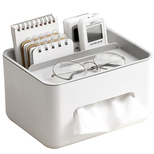 Multifunctional Tissue Box Napkin Container Organizer Box for Remote Control Storage