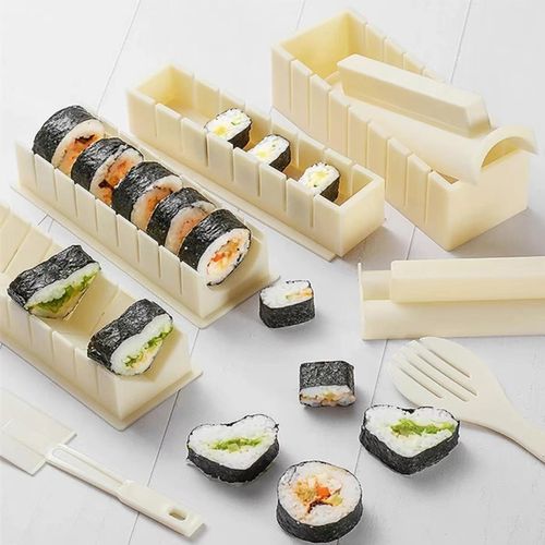 Sushi Making Set Plastic Sushi Maker Sushi Rice Roll Mold Shapes White DIY Homemade Toll
