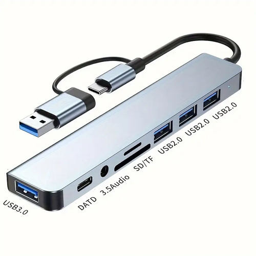 8-in-1 USB Hub with Audio Jack