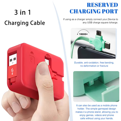 3-in-1 Retractable Fast-Charging Portable Multi-Device USB Cable