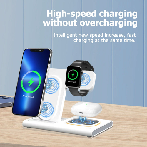 3-in-1 Wireless Charger, Supports Fast Charging & Multi-Functional Wireless Charging