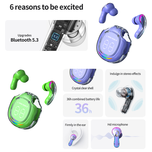 New Bluetooth (Earbuds) with Ultra-Long Battery Life, Xiaojingcai Generation 3 & Digital Display