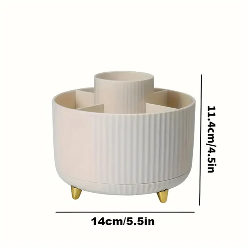 rotating desktop makeup brush organizer