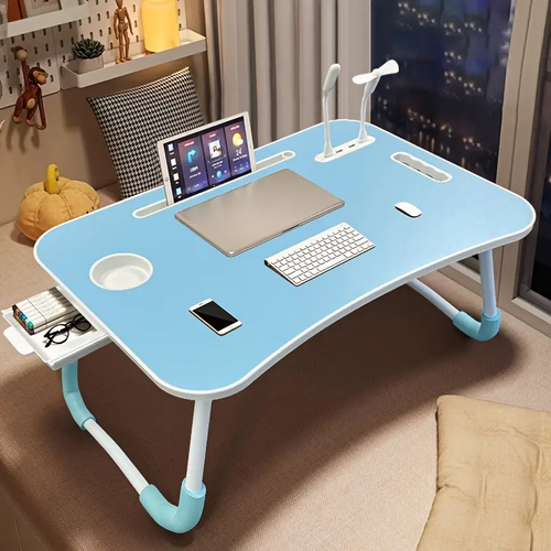 Movable Bedside Desk - Foldable Dormitory Table & No-Assembly Computer Desk