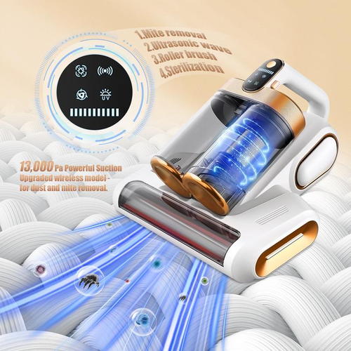 Dual Dust Cup Roller Brush Mattress Vacuum Cleaner (Mite Remover)