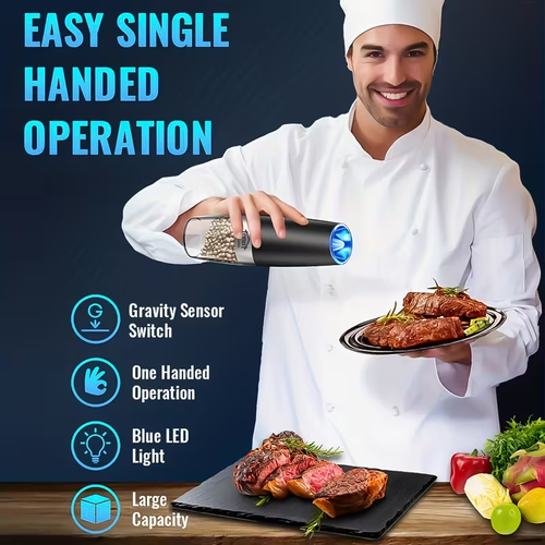 Battery-operated Salt and Pepper Grinder Set (2-Pack)