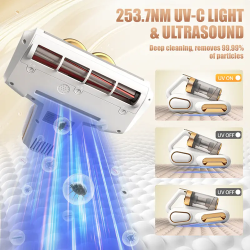 Dual Dust Cup Roller Brush Mattress Vacuum Cleaner (Mite Remover)