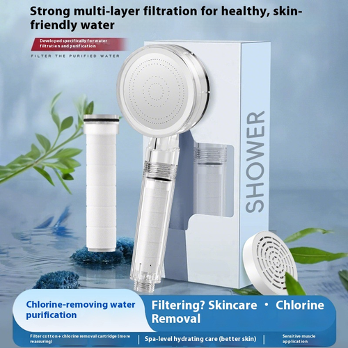 Pressurized Water-Softening Filter Shower Head