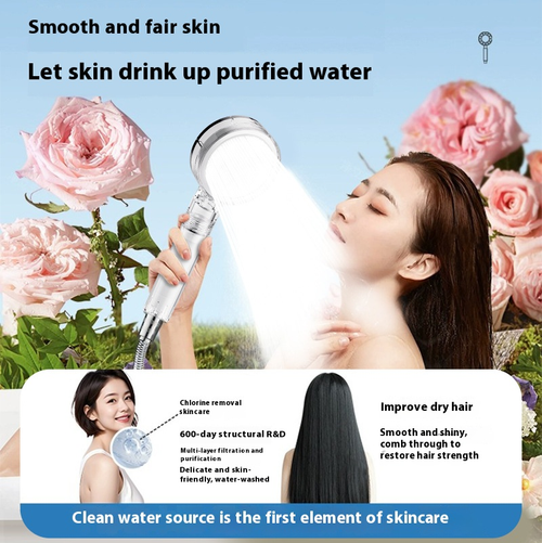 Pressurized Water-Softening Filter Shower Head
