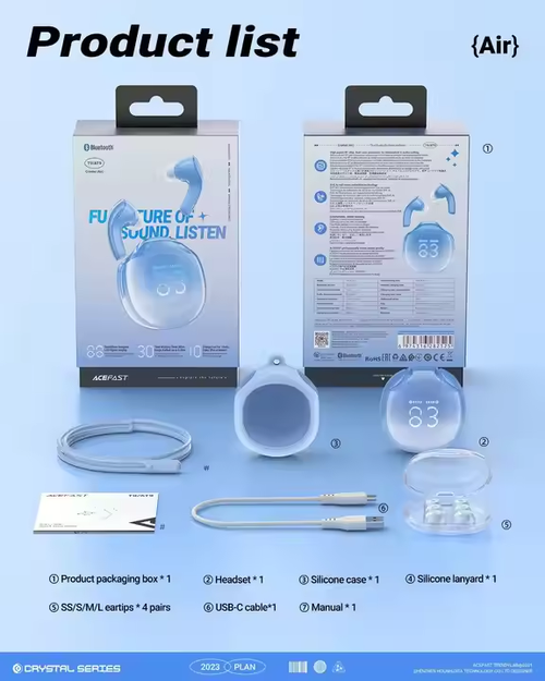 New Bluetooth (Earbuds) with Ultra-Long Battery Life, Xiaojingcai Generation 3 & Digital Display