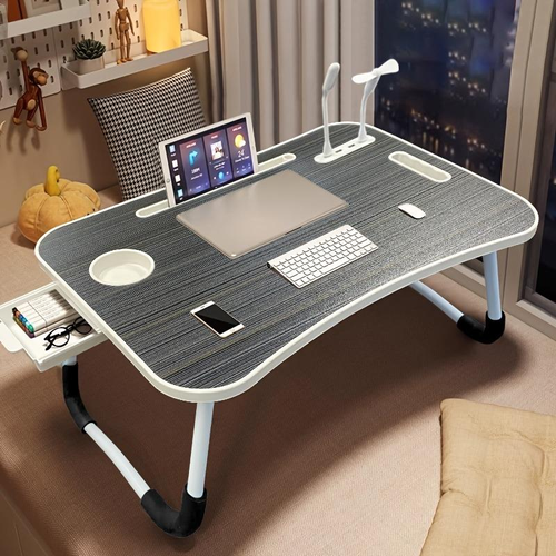 Movable Bedside Desk - Foldable Dormitory Table & No-Assembly Computer Desk