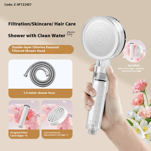 Pressurized Water-Softening Filter Shower Head
