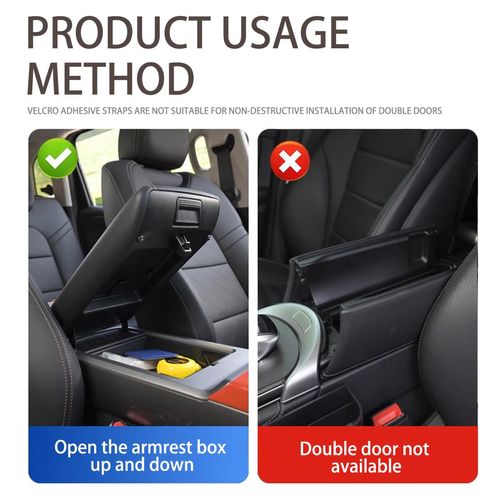 🔥HOT SALE🔥 COD！HZEL Car Center Console Cover, Leather Vehicle Armrest Cushion with Storage Bags, Cup Holder ＆ Tissue Box, Waterproof Auto Interior Arm Rest Seat Box Pad, Universal Fit (Coffee)