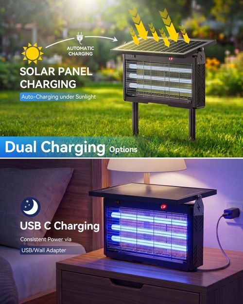 🔥Hot Seller🔥 COD！Cross-Border Solar Mosquito Killers: Wholesale of Waterproof, Plug-in Fly Killers for Orchards, Bed-and-Breakfasts, Gardens, and Outdoor Spaces