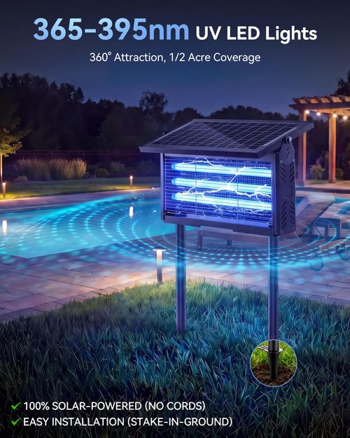 🔥Hot Seller🔥 COD！Cross-Border Solar Mosquito Killers: Wholesale of Waterproof, Plug-in Fly Killers for Orchards, Bed-and-Breakfasts, Gardens, and Outdoor Spaces