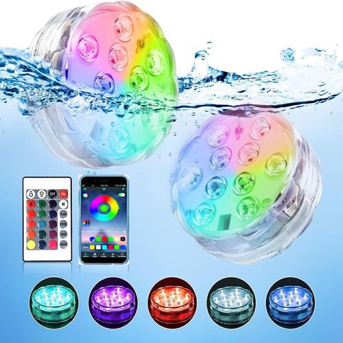 🔥Hot Seller🔥 COD！LED Diving Light, App-Controlled, Waterproof, Magnetic Pool Light, RGB Underwater Light, Aquarium Waterproof Light