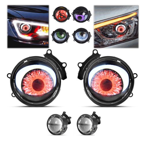 🔥Hot Seller🔥 COD!  Devil's Eye LED Dynamic Car Lights - Devil's Eye Headlights, Color-Adjustable, Wi-Fi Controlled, 12V (Multi-Color Mode, 2-Pack)