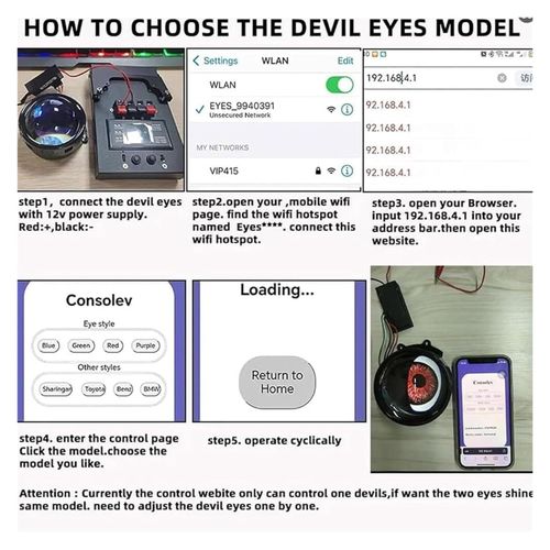 🔥Hot Seller🔥 COD!  Devil's Eye LED Dynamic Car Lights - Devil's Eye Headlights, Color-Adjustable, Wi-Fi Controlled, 12V (Multi-Color Mode, 2-Pack)