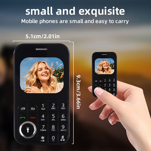 v9 Mini Phone with 2G Network, Quad-Core Processor, Dual SIM Slots, Front Camera, Ideal for Daily Basic Needs, Travel Companion, Simple Design, High Reliability, 2025 New Model Functional Mini Phone