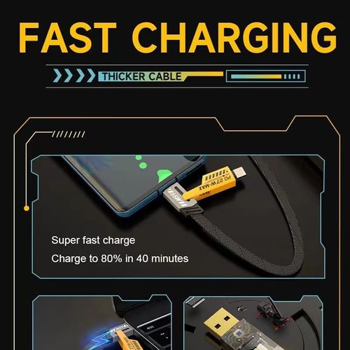 65W Mobile Phone Data Cable Fast Charge Line (Type-C)