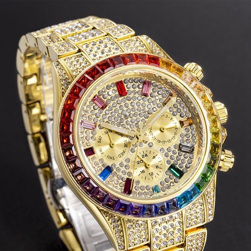 Luxury Full Diamond Colorful  Quartz Watch