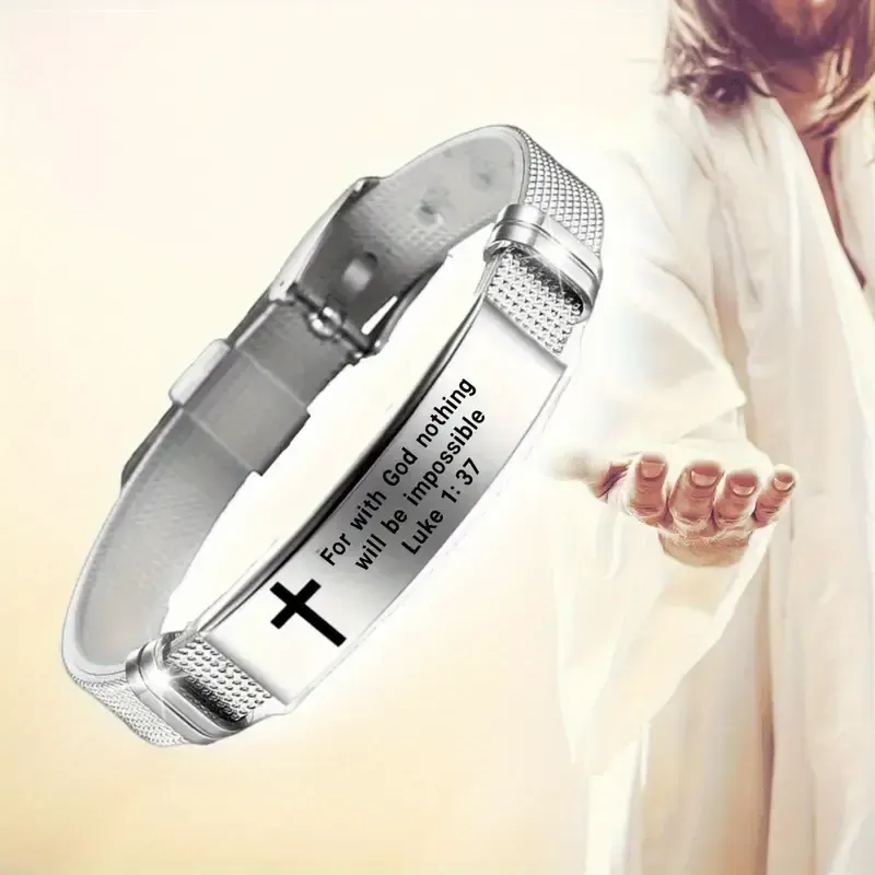 Adjustable Stainless Steel Faith Bracelet